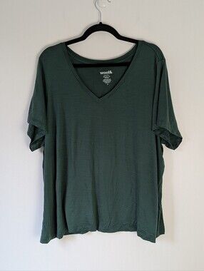 Wool& Merino Wool V Neck T Shirt Size 3X